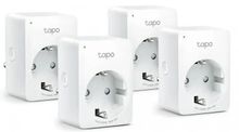 Умная розетка TP-LINK TAPO P100(4-PACK), EU VDE, Wi-Fi, белый
