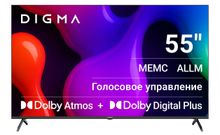 Телевизор Digma DM-LED55UQB31 QLED, 4K Ultra HD, СМАРТ ТВ, Google TV, черный